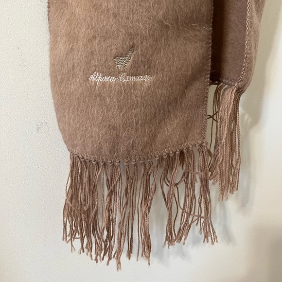 Alpaca Camargo Camel Alpaca Fringe Scarf - Picture 4 of 8